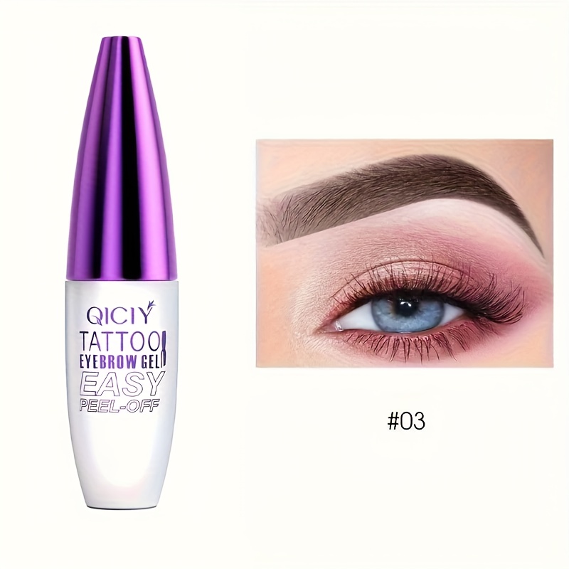 Image of 1pc Waterproof Eyebrow Tattoo Eyebrow Gel, Sweatproof Long-lasting Natural Look, - Interesting Eyebrow Makeup Experience, Film , Tearing Off Eyebrow Cream For Types
