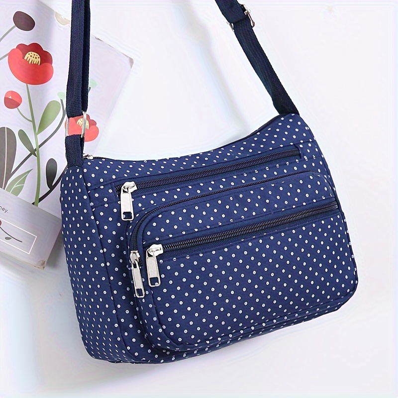 TEMU Nouveau sac seau cabochon style coréen à une épaule en nylon de grande capacité pour femme, sac vintage japonais, sac à bandoulière