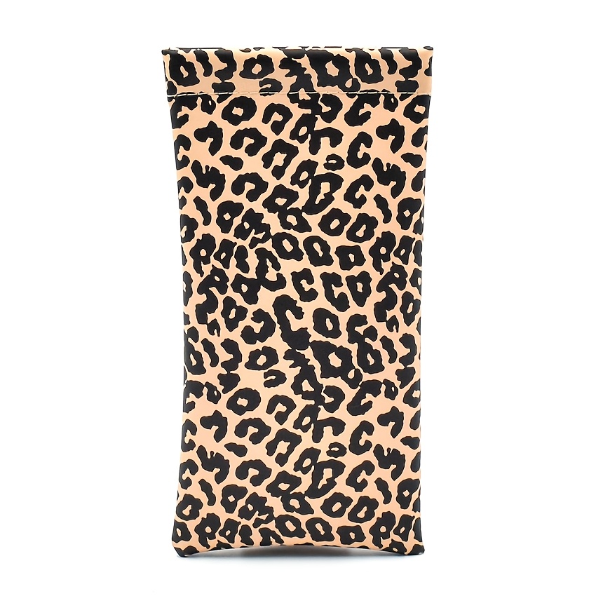 TEMU 1pc Portable Eyeglasses Case For Women With , Summer , Tropical Plant, Leopard Printed Design Glasses Bag Case Glasses Additions For Women