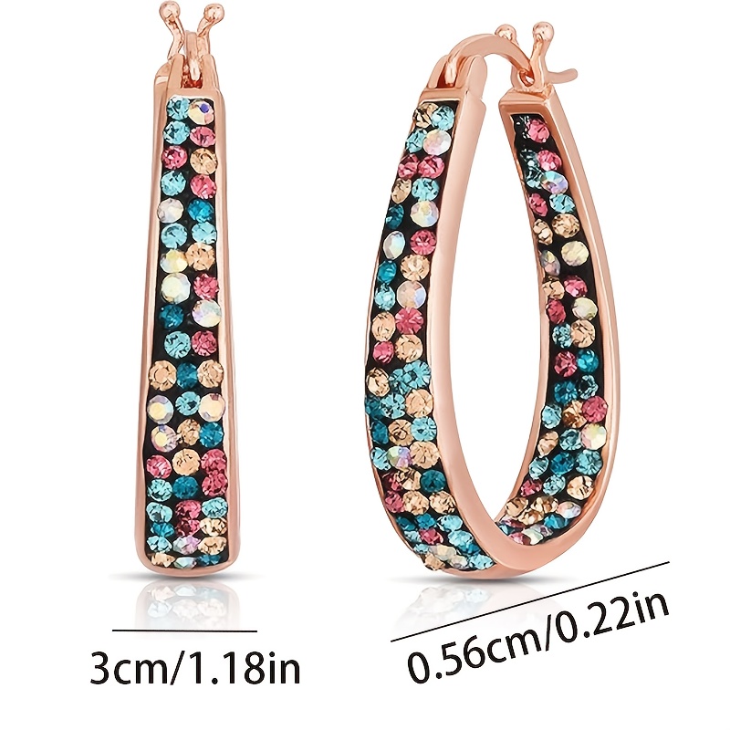 925 silver womens fashion hoop earrings simple and elegant with sparkling suitable for gifting valentines day birthday exquisite gift box Product details 0