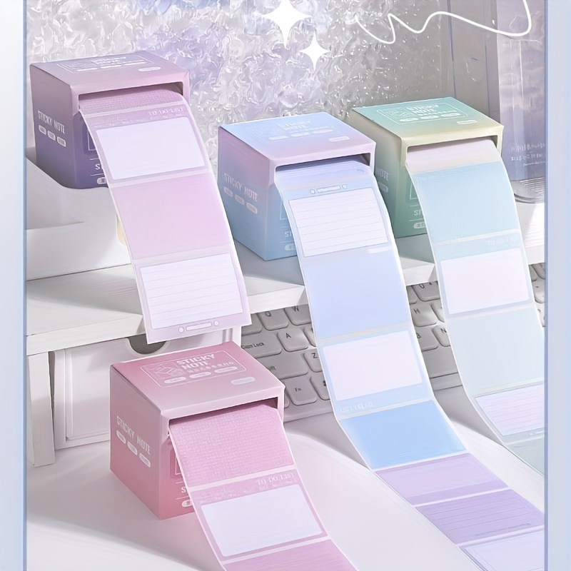 A Box Of 256 Adhesive Gradient Color Sticky Notes With Pull-tab Design, Perfect For Marking Mistakes, Indexing, And Taking Notes, Ideal For School And