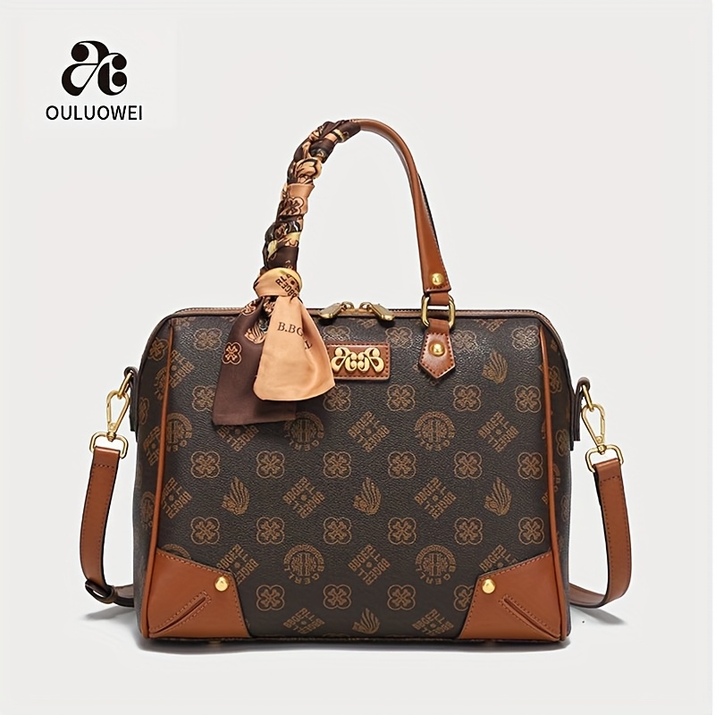 DUDK French Vintage Women's Coffee Brown with Adjustable Shoulder Strap