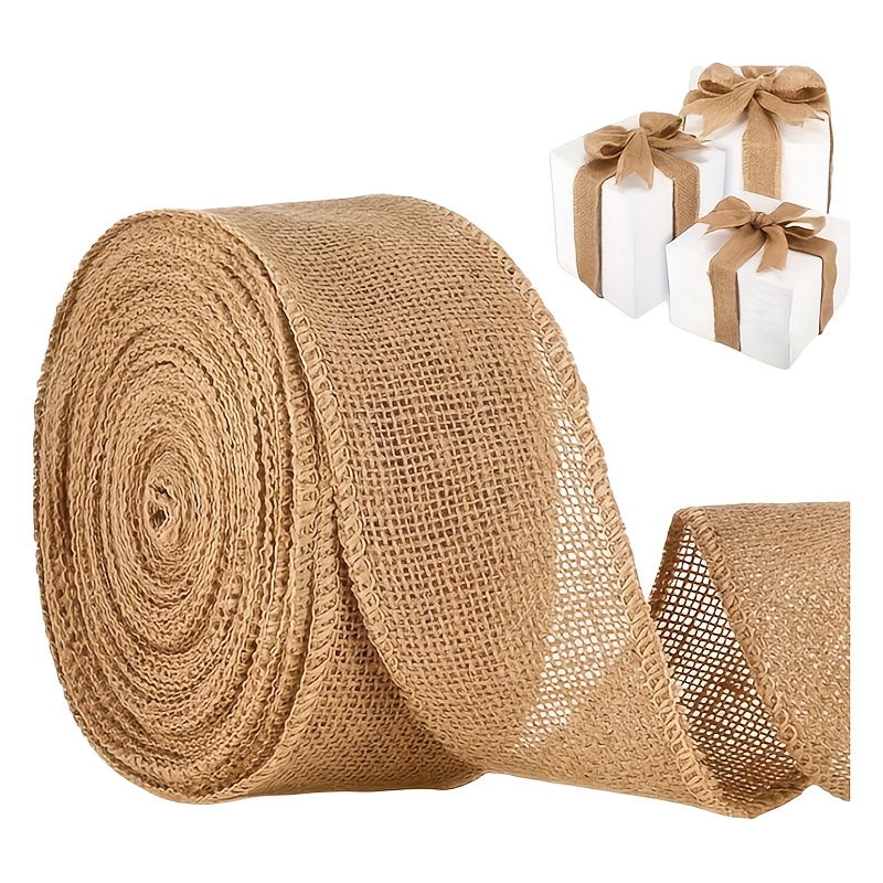 

Natural Burlap Wired Ribbon, Solid - Ideal For Large Bows, Wreaths, Tree Decorations, And Holiday Themes - Home, Office, And Outdoor , Christmas Decor