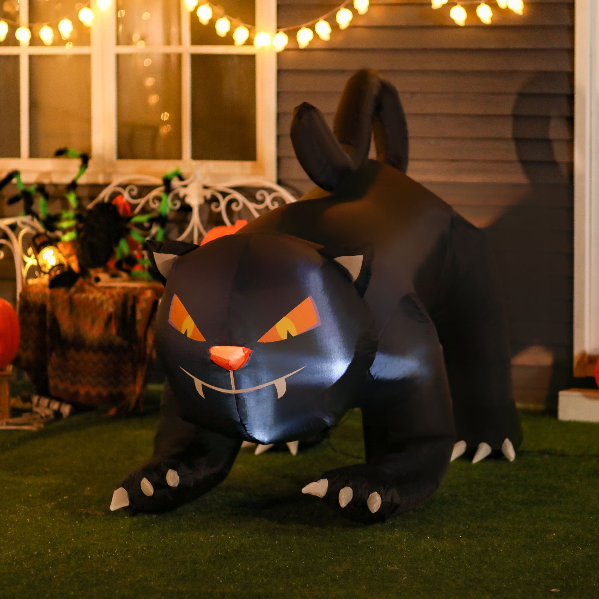 TEMU Décoration d'extérieur Halloween Accroupi Gonflable à Air Compressé de 1,8 mètre (6 pieds)
