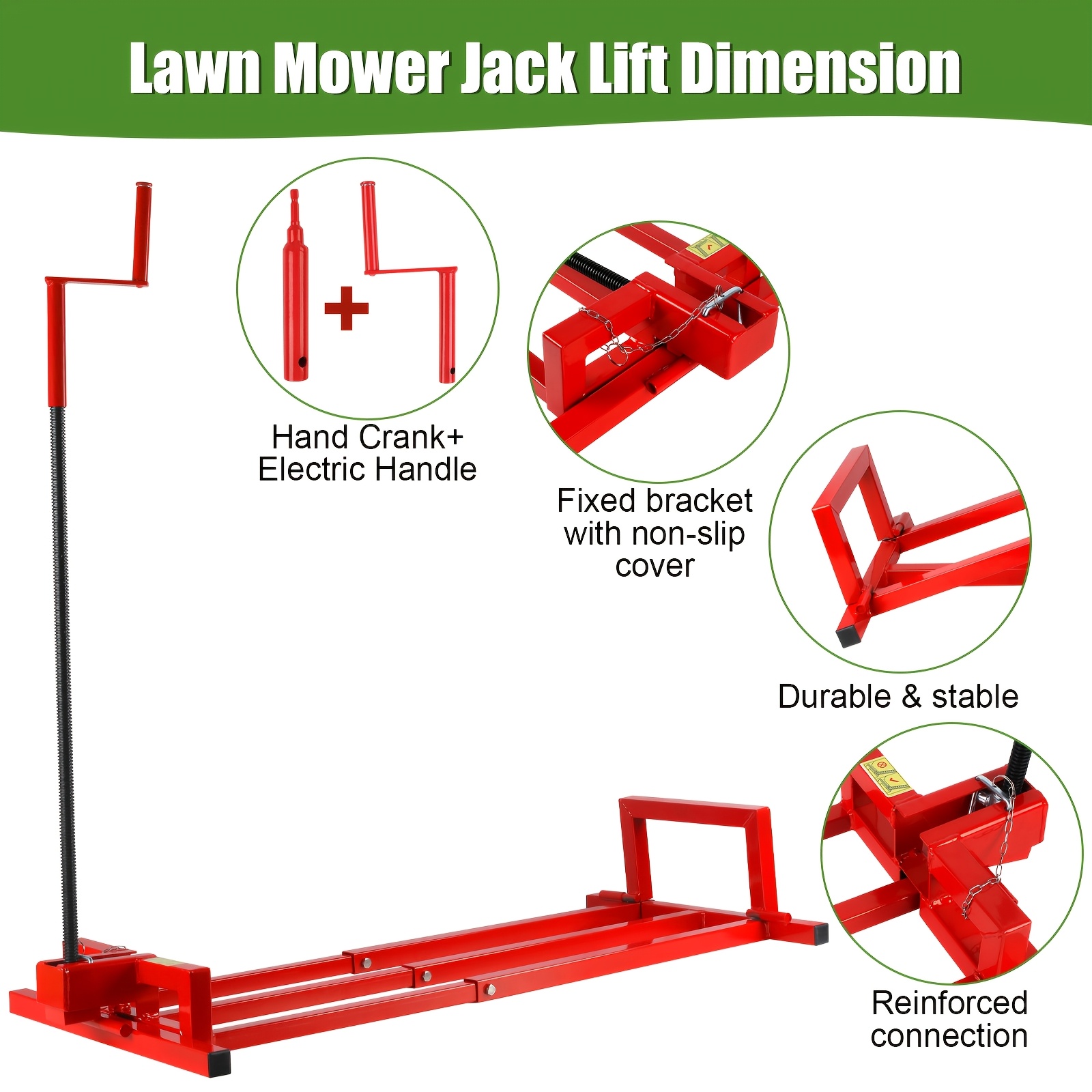lawn mower lift jack 880 lbs capacity telescopic maintenance jack with 45 tilt adjustable manual handle foldable design for cleaning aid ride on lawn   tractors