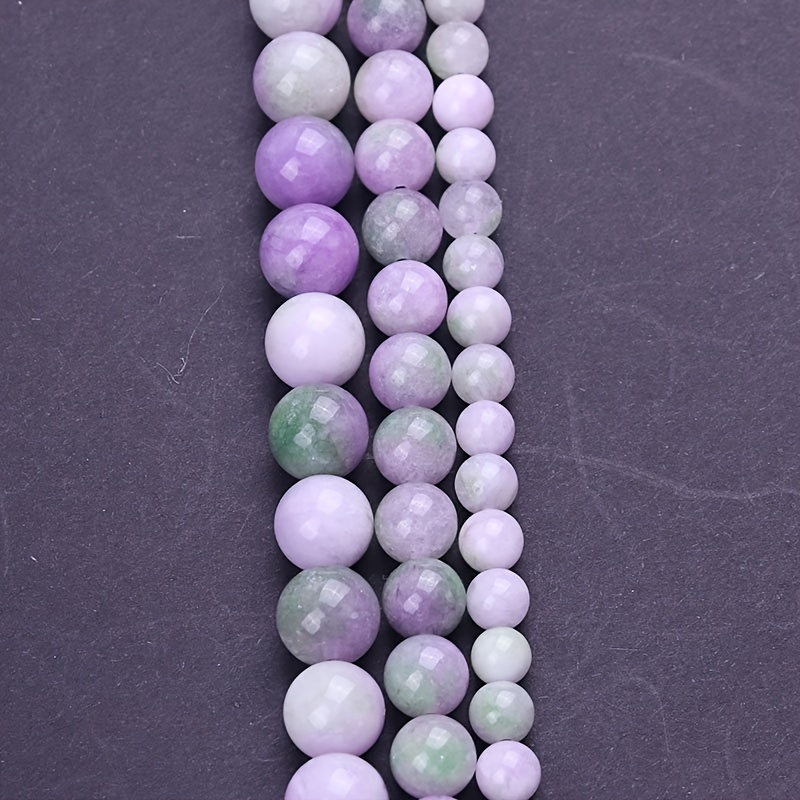 

Natural Stone Beads - Gradient Purple Round Beads For Diy Bracelet, Necklace, Earrings Jewelry Making - Polished Genuine Stone Bead Strand - High Quality Fashion Gift - 6/8/10mm