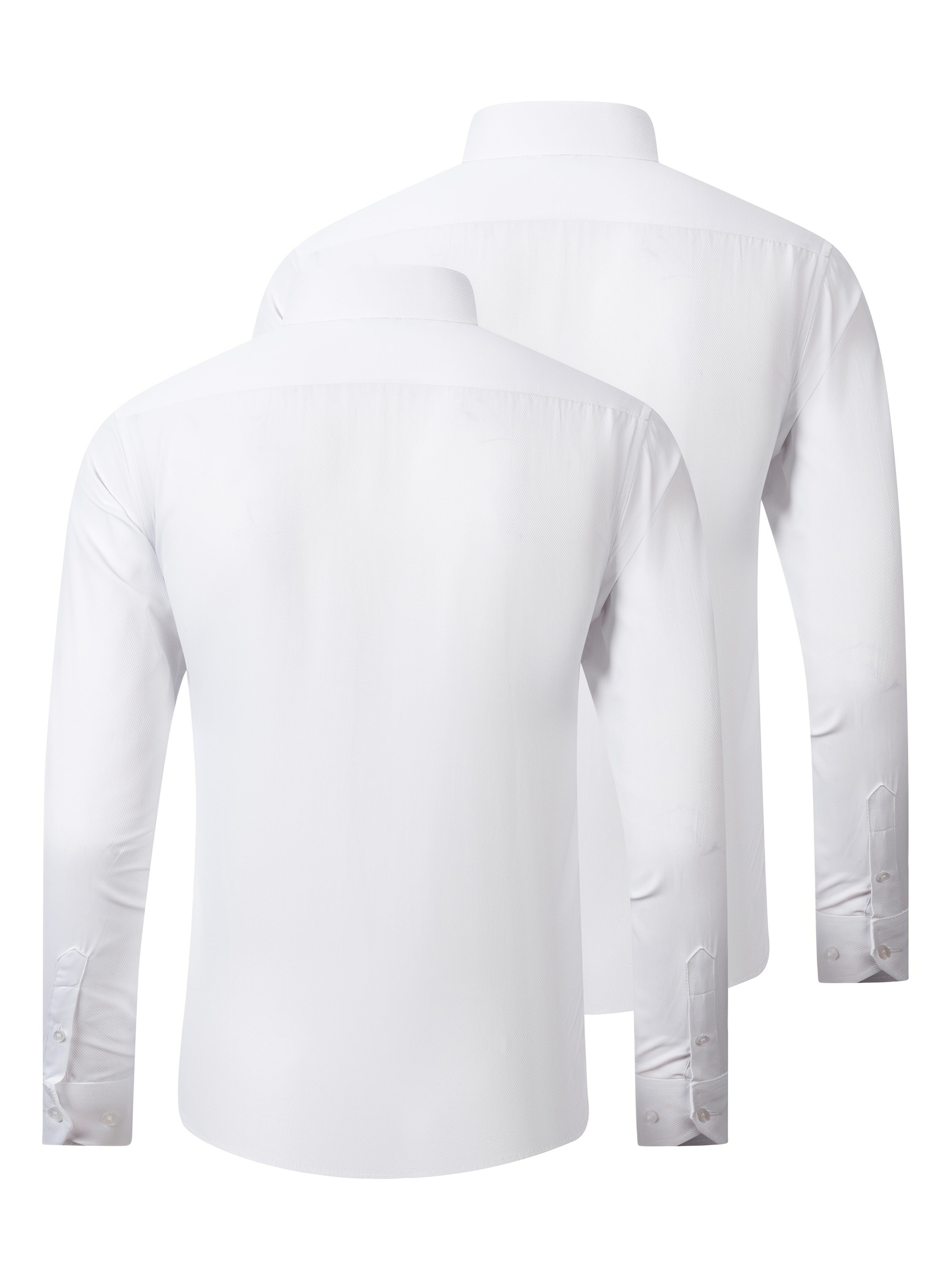 Conjunto de 2 camisas de manga larga para hombre, elásticas, ideales para negocios y ocasiones formales, sin arrugas, se pueden usar de forma casual o para ir al trabajo.