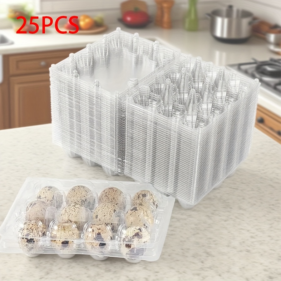 50pcs/25pcs Quail Egg Trays. 12-grid Storage Rack. Bulk Quail Egg Paper Box Tray Suitable For Small Eggs. Quail, Pheasant, Pigeon Eggs. Stackable And Space- Dispenser. For Kitchen, Restaurant