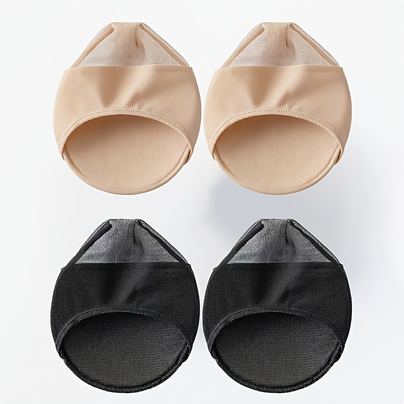 TEMU 2 paires de coussinets -pied et chaussettes demi-orteils, chaussettes de sandales invisibles pour femme, coussinets -pied mi-coupe, chaussettes