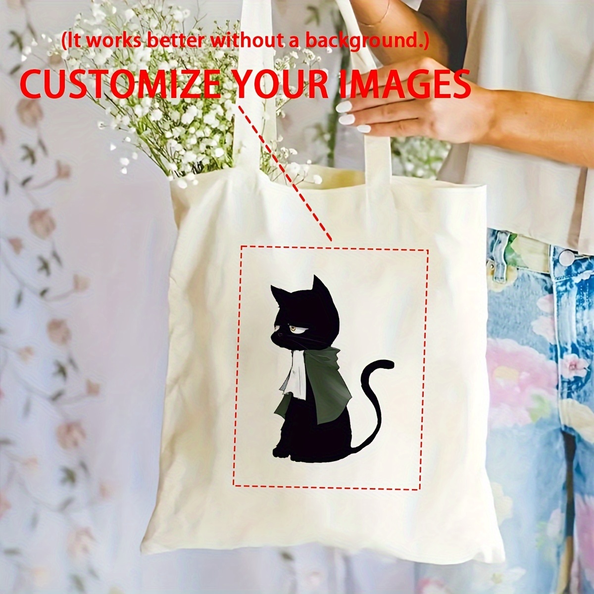 

1pc Fashion Simple Canvas Bag, Gift Bag, Convenient Gift Bag, Tote Bag, Suitable For Going Out And Commuting, Book Storage