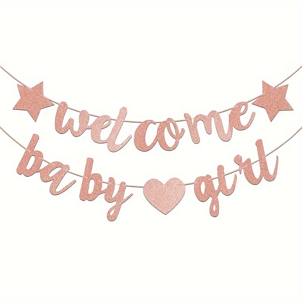 TEMU Baby Shower Welcome Banner: 'welcome Baby Boy' Glitter Paper Letters With Star Decorations - Gender Reveal Parties