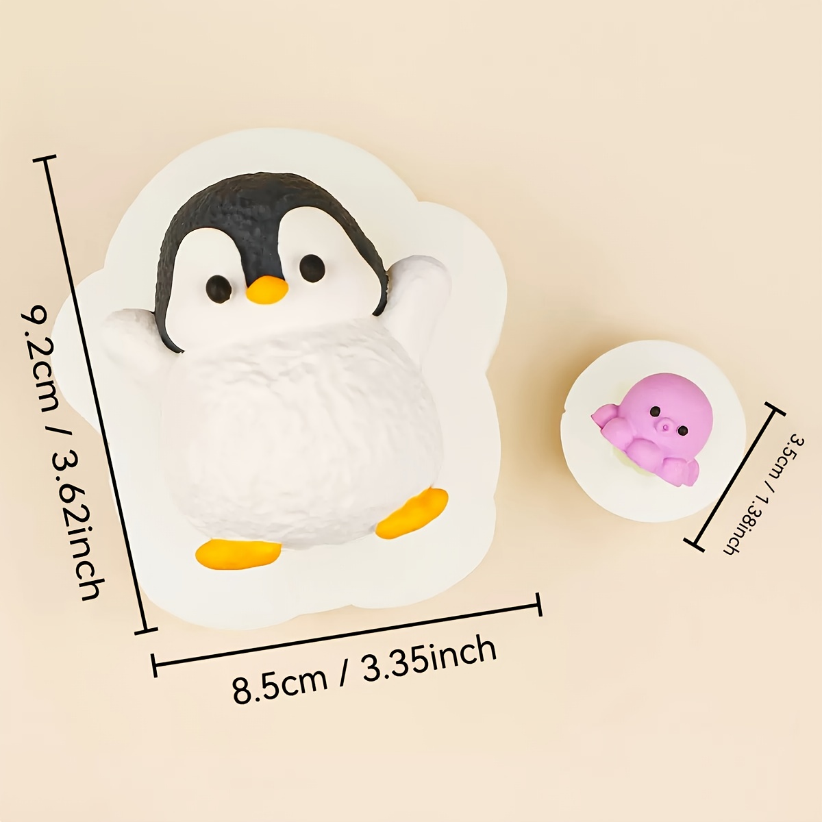 Temu 1 Db Aranyos Pingvin + Kis KombináCióS Szilikon öNtőForma – IdeáLis Diy Agyag, Gipsz, Gyanta MűVesséGhez éS DekoráCióHoz. ÚJrahasznáLható Forma,-image