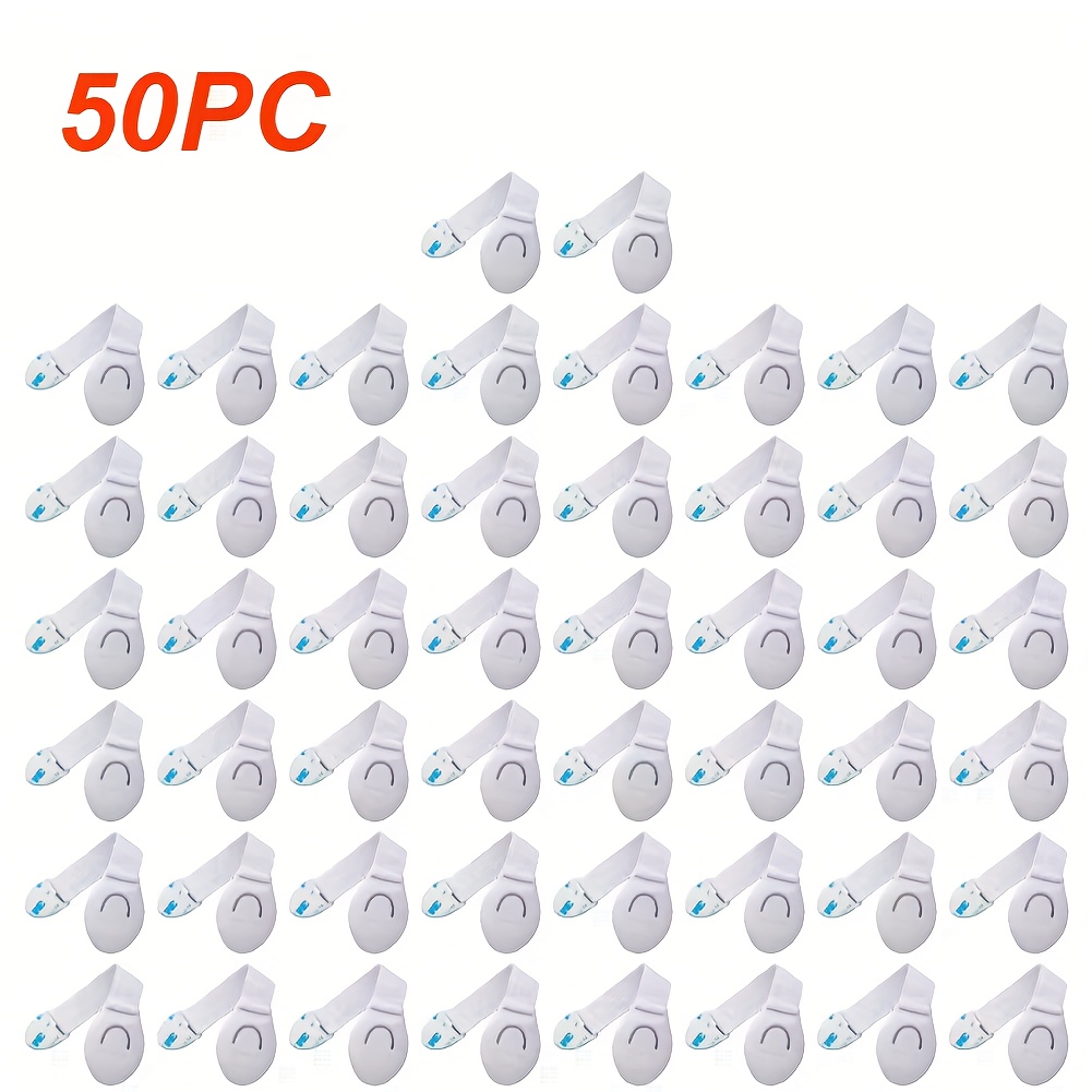 50pcs Cabinet Drawer Protector Cloth With Set Of 10 Locks, No Drilling Security Tools, Design, Multifunctional Furniture Protection & Fixing Tools