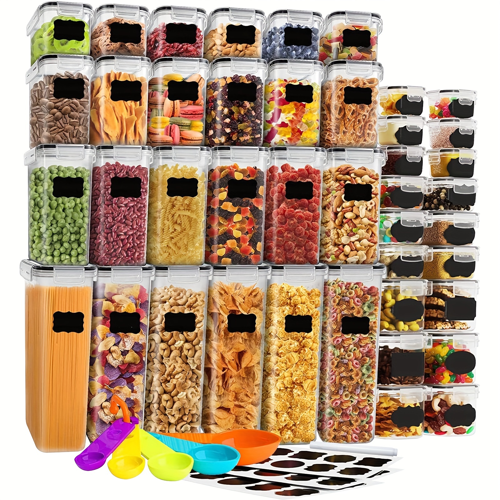 

84pcs Set (42lid+42box) Bpa-free, -, , And -saving Organizers 42 And 42 , Includes Spoon, Labels, And Pen For And Pantry Organization