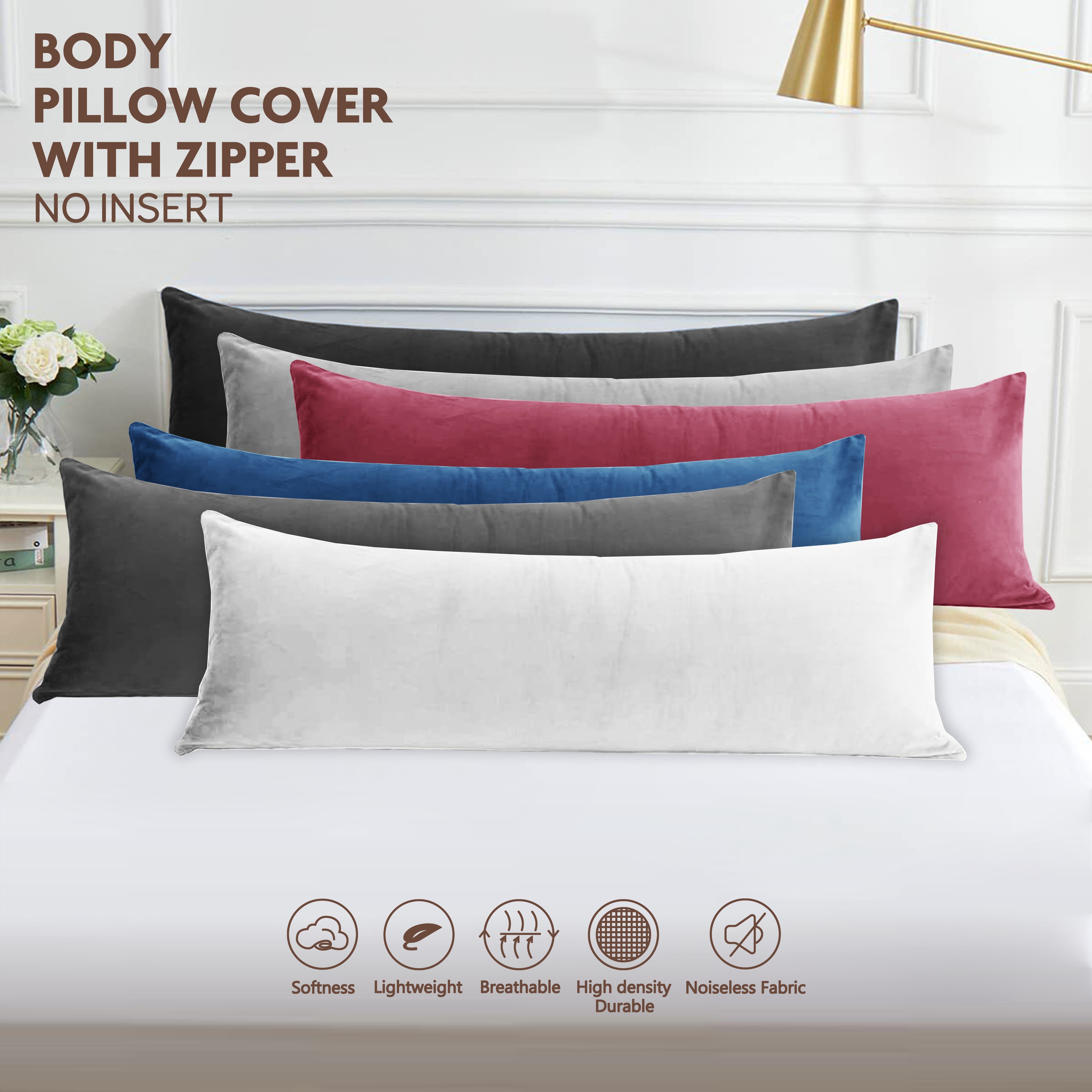 polyester brushed fabric long pillowcase 51x137cm zipper closure soft and   ideal for home bedding decoration without pillow core details 2