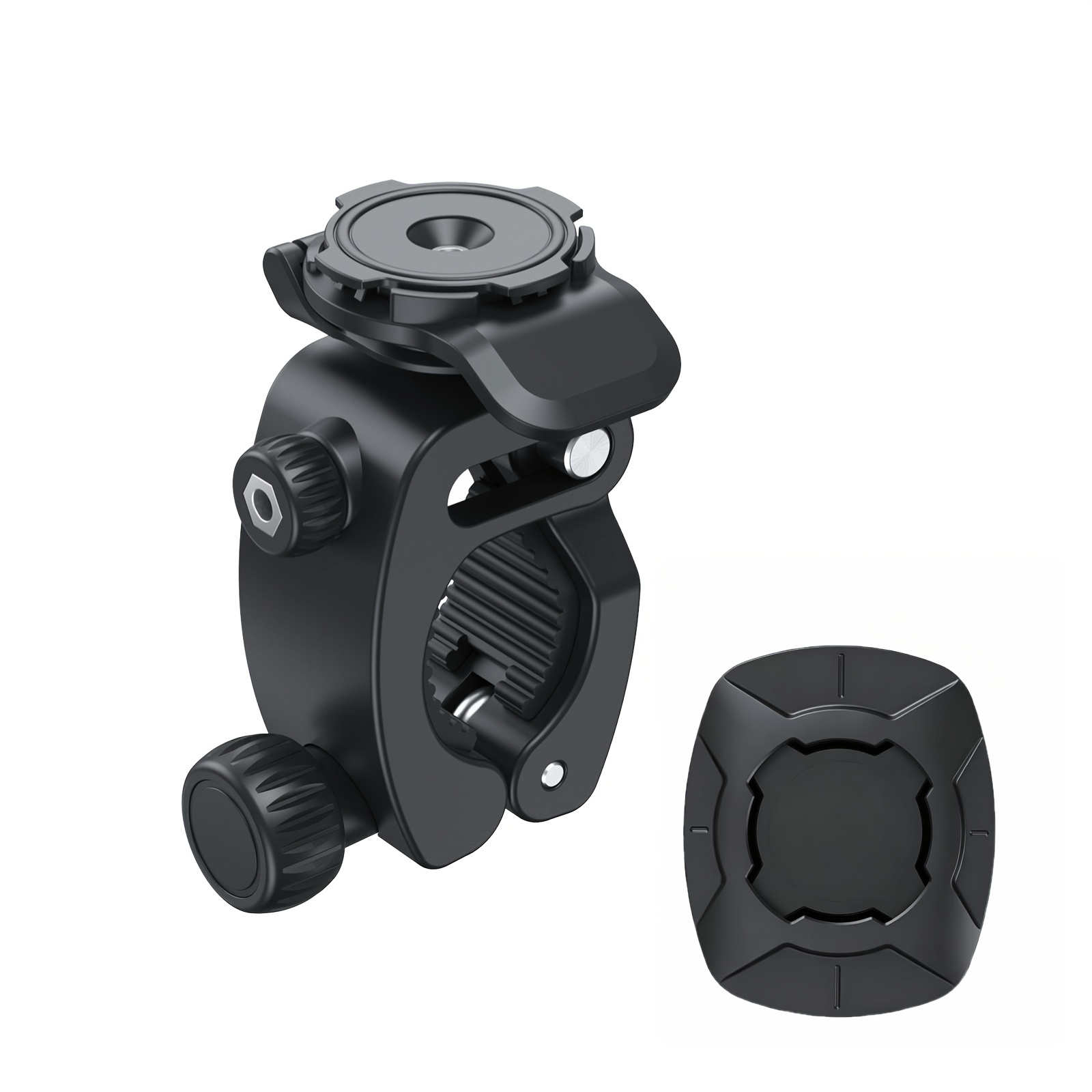TEMU Soporte universal para teléfono de manillar giratorio - Abrazadera universal para teléfono de motocicleta y bicicleta, clip ajustable compatible