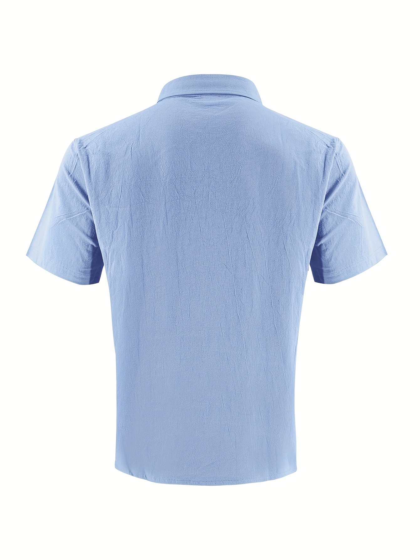 Men'S Summer Linen Casual Short Sleeve Shirt And Loose Beach Long Pants Set