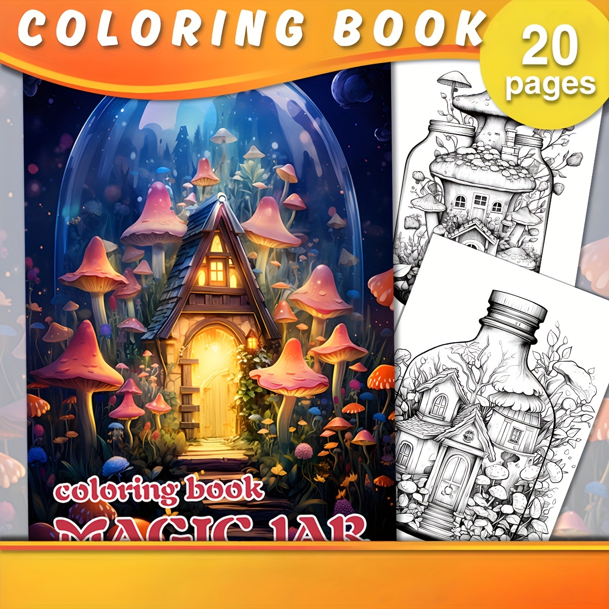 

Magic Jar Adult Coloring Book - 20 Thick Pages Of Enchanting Designs For Enduring Creativity - Ideal Holiday & New Year's Gift For Friends, Couples, And Family - Made With Durable Paper.