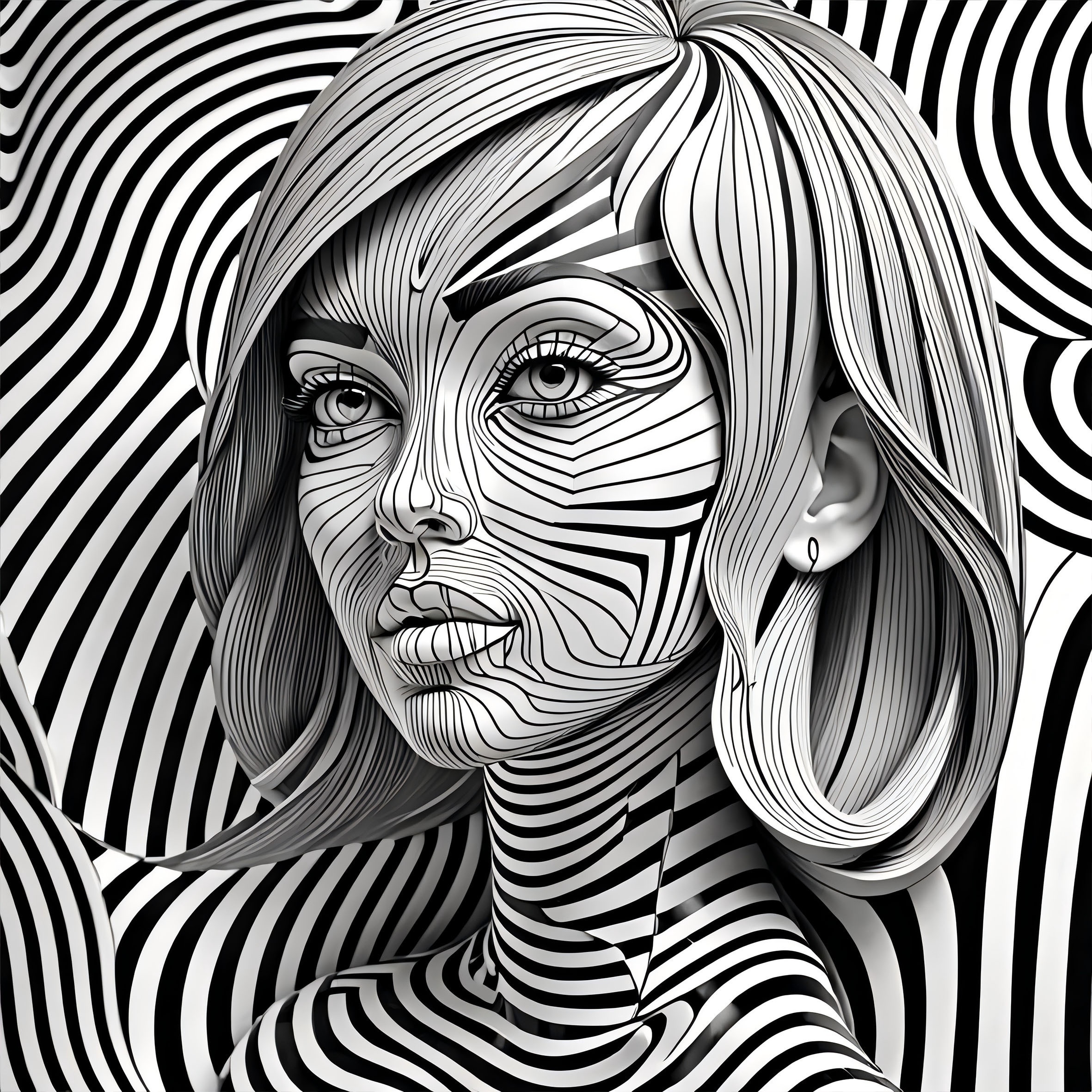Illusionary Block Adult Coloring Book 24 Pages Single Sided Print for Relaxation
