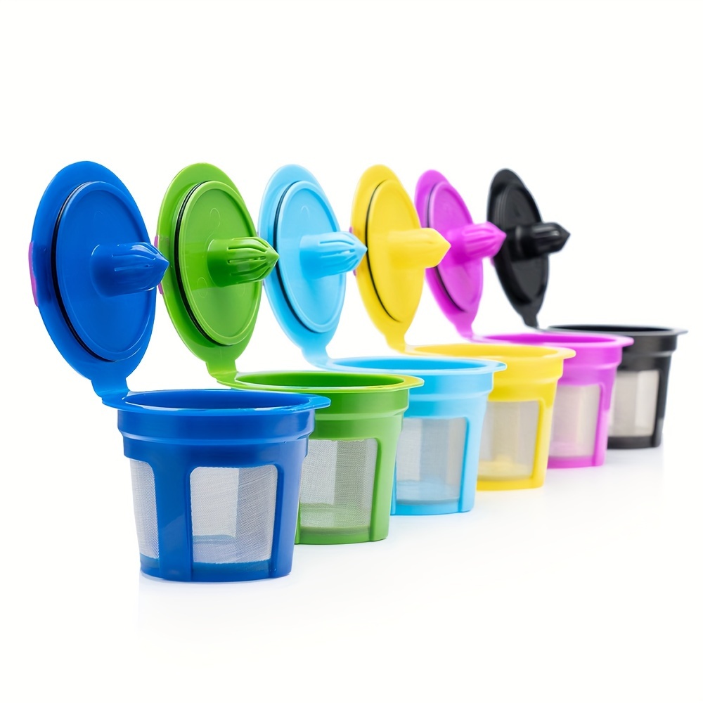 TEMU Reusable K Cup Compatible With 1.0 And 2.0 Coffee , Universal Keurigreusable Coffee Pods Refillable Filters, Reusable Keurigkcups Pod Coffee Filters 2.0, 6 Colors