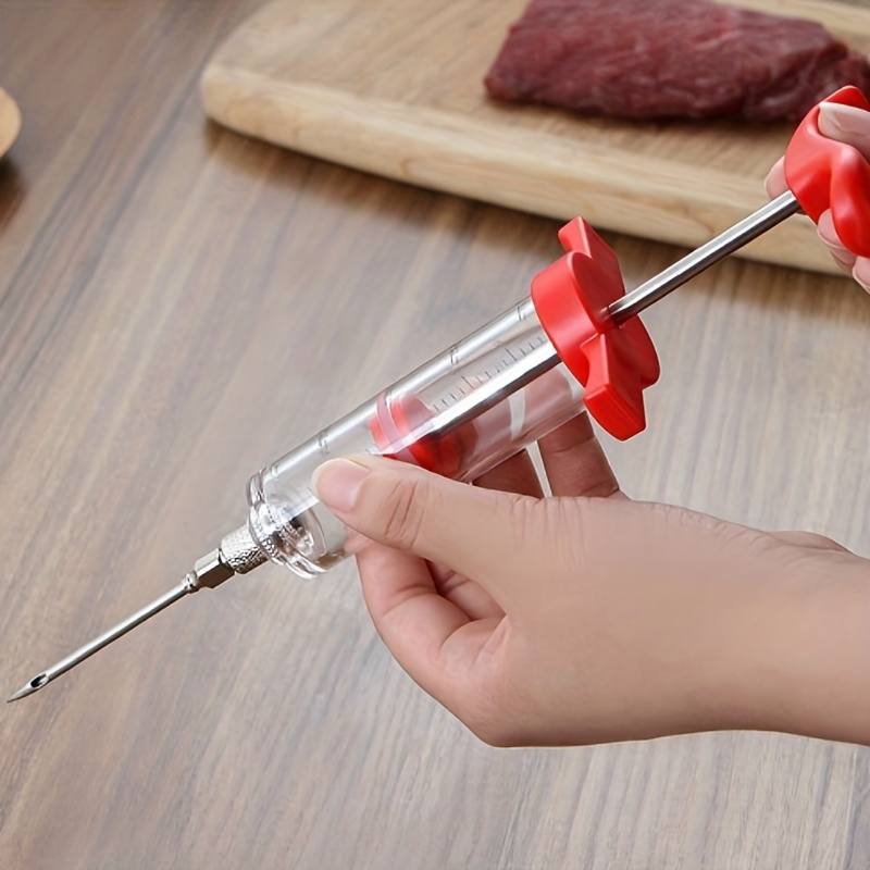 "plastic Syringes Are For Food Use Only, This Product Is Not Intended For Medical Use." Stainless Steel Marinade Injector For Turkey, A Versatile Seasoning Tool For The Kitchen, Bbq.