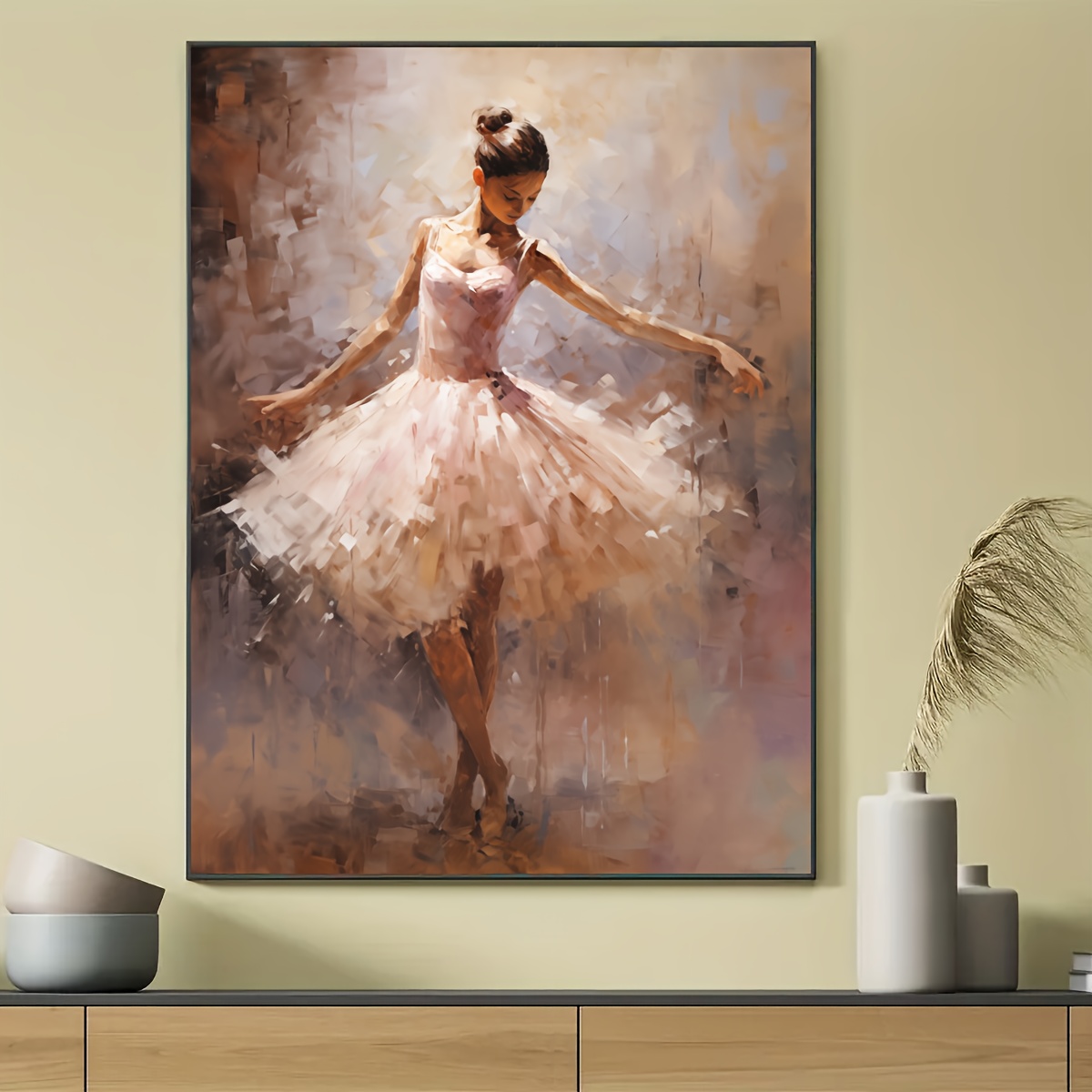 

Modern Ballerina Canvas Wall Art - Frameless, Perfect For Living Room, Bedroom, Kitchen, Office & Cafe Decor | Ideal Gift And Thanksgiving Decoration