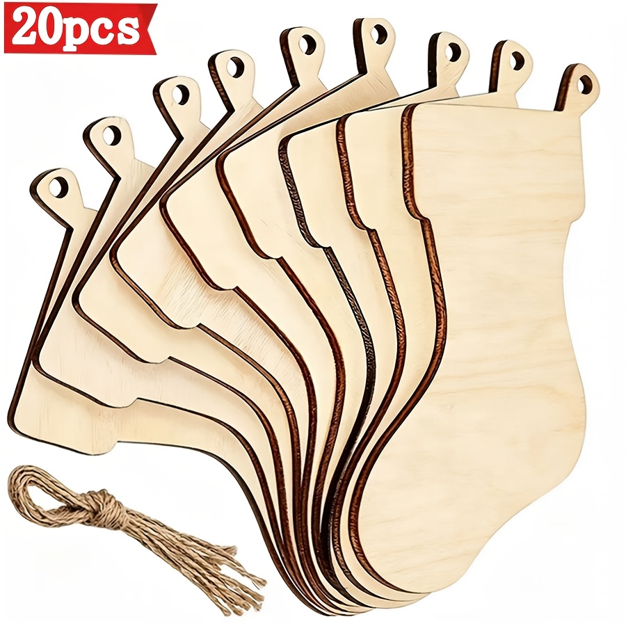 TEMU 20pcs Wooden Socks Christmas Wooden Pendant Painting Graffiti Decoration Home Decoration Birthday Wedding Theme Party Decoration Christmas New