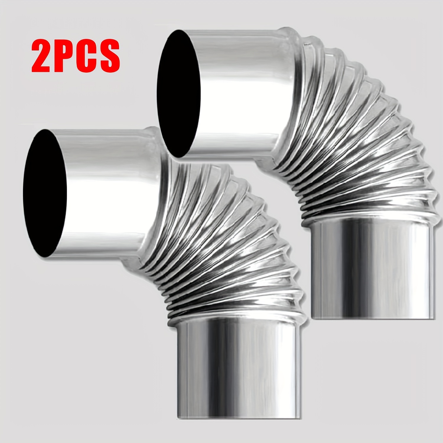 

2pcs, Elbow Pipe 90 Degree 2.36 Inch Stainless Steel Stove Pipes Elbow, Outdoor Camping Tent Stove Accessories, Wood Burning Stove Chimney Pipe Extension Exchange Flue Adapter Tube