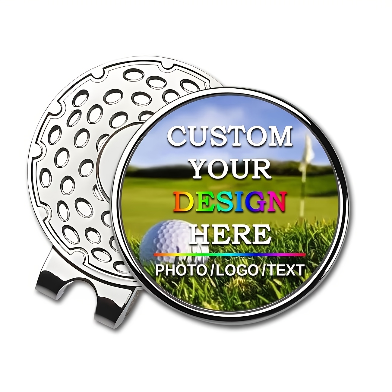 TEMU Customizable Golf Ball Marker Magnetic Hat Clip - Personalized Design For Ball Markers, Photos, Logos, Text, And Names, Premium Golf Accessory,