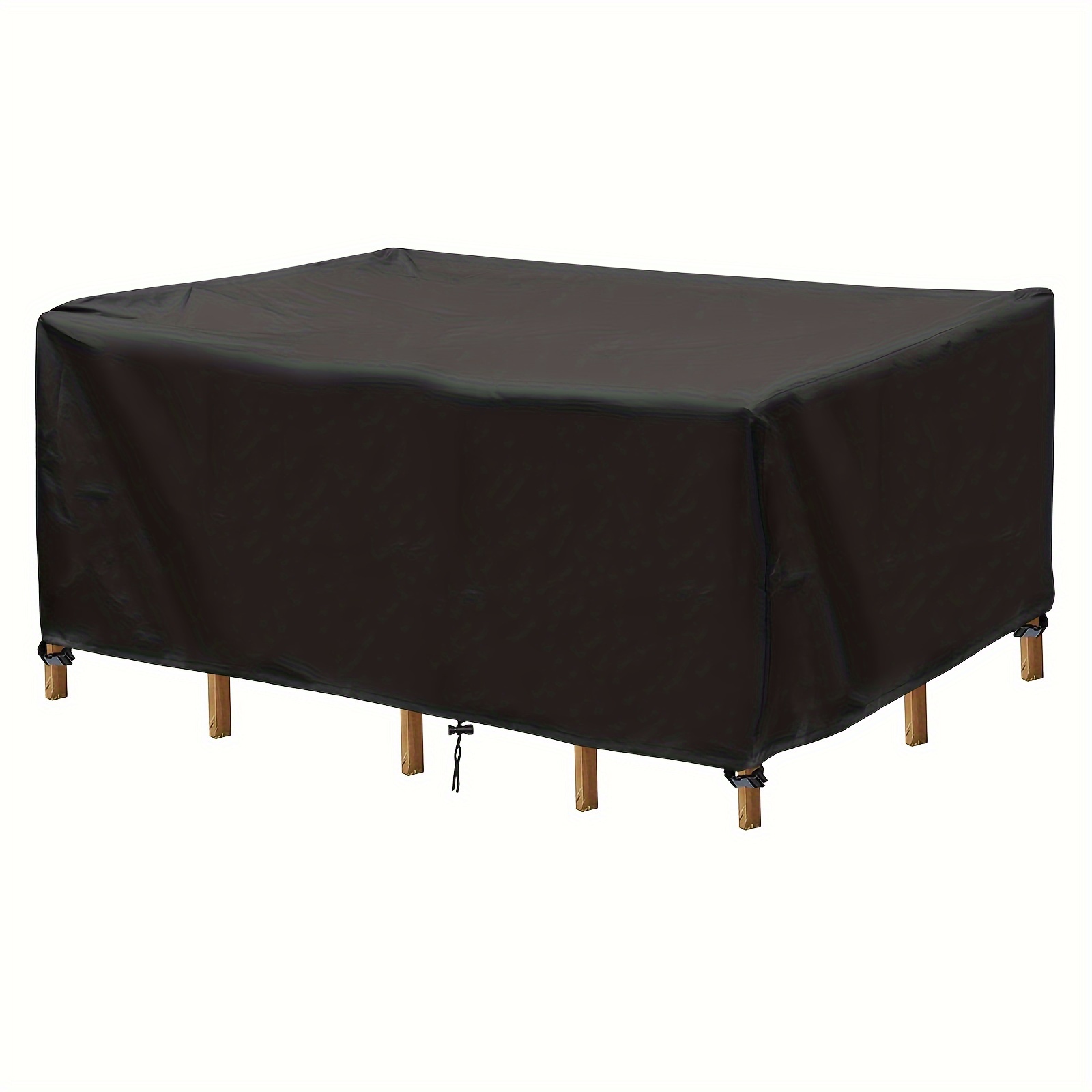 

Waterproof Patio Furniture Cover - Durable Polyester, Tie-down Design For Sectional Sofa & Couch Set, Outdoor Table And Chairs Protection, Rectangle 59"x35"x29.5", Black