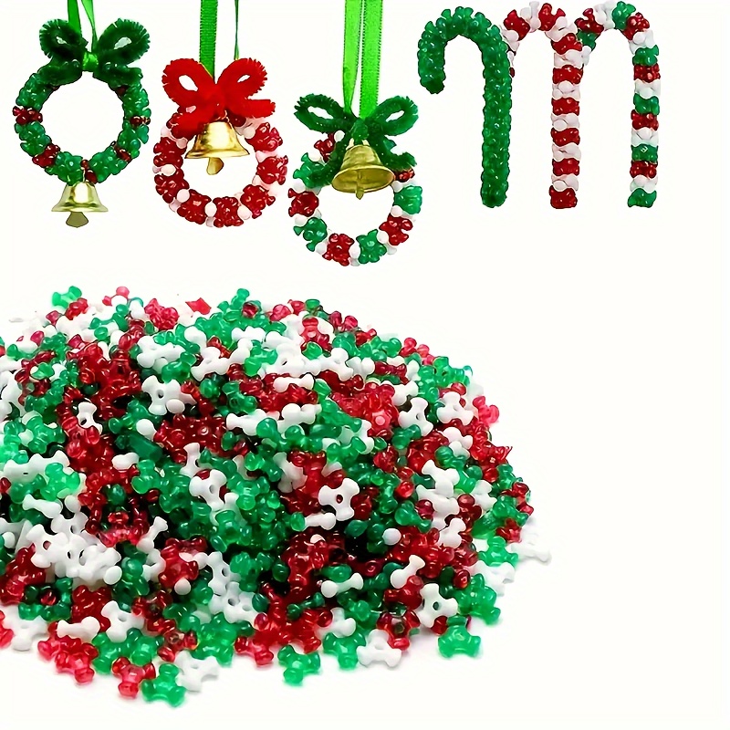 

500pcs Perles de Noël en Acrylique 10mm pour DIY Crafts, de Guirlandes, Charms de Fêtes, Bracelets, , Bijoux et Fournitures de Couture