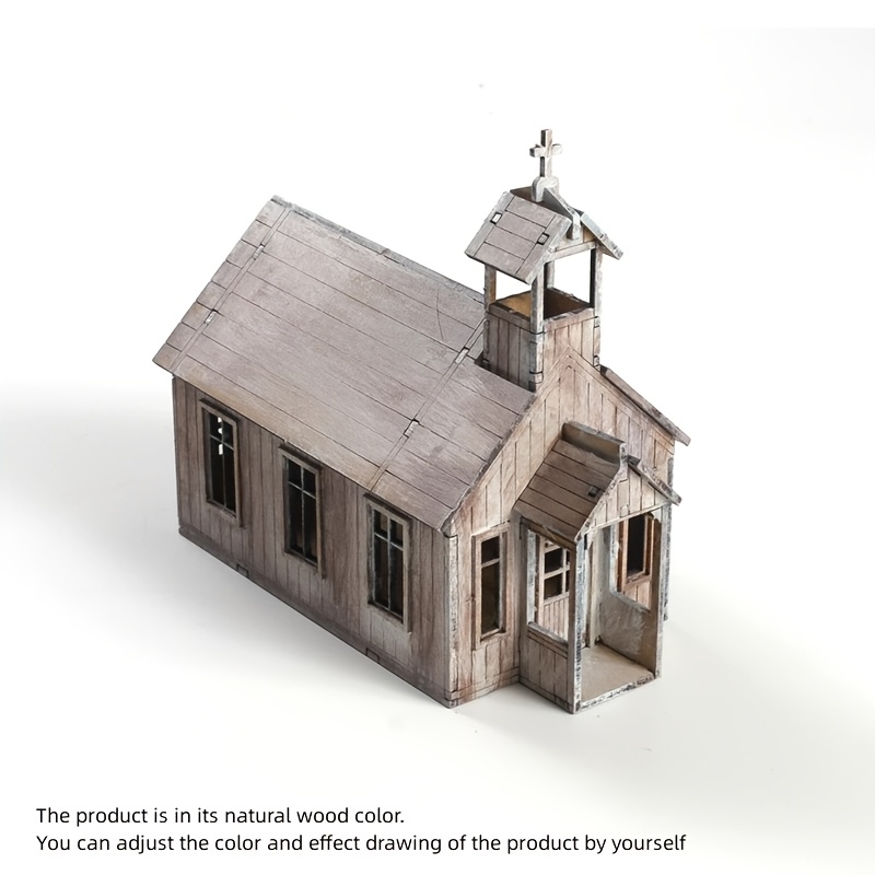 Image of Diy Handmade Eastern European Church Wooden Model - Wood Stackable Assembly, Historical Church For Dollhouse , Miniature Landscape Architecture, Educational Craft Project Suitable For S &