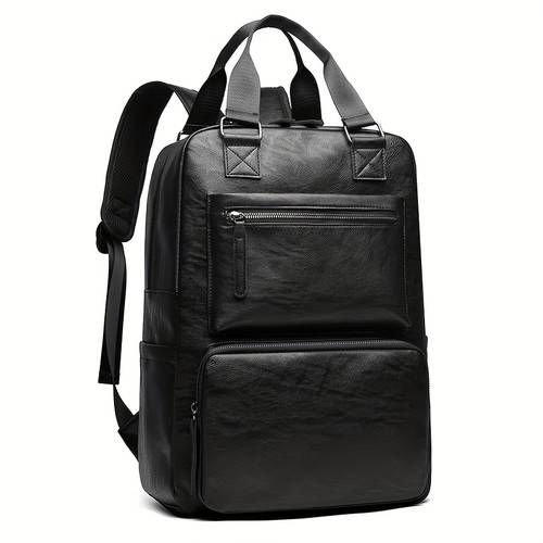 casual multi functional backpack for men and women solid color commuter bag for capacity student laptop bag travel school bag zipper pull random