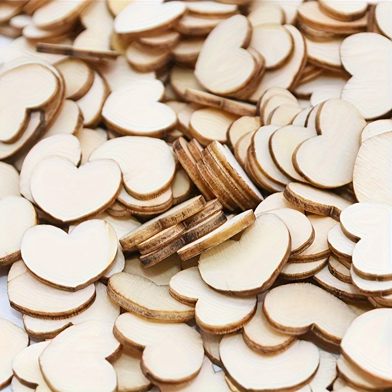 

100pcs Plywood Heart Shapes For Crafts, Unfinished Wooden Heart Cutouts For Diy Wedding Decorations, Valentine's Day Ornaments, And Party Supplies