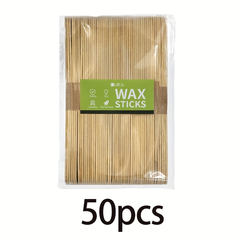 Viilife-50pcs/100pcs-waxed Wooden Sticks, Wooden Wax Scraper Applicator, Body Hair Removal Craft Stick Applicator Scraper