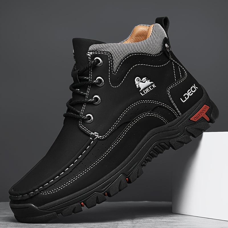 TEMU Ldeck Men's Slip-resistant Sneaker Chukka Boots - -terrain Traction Sole, Round Toe Mid-calf Boots Suitable For, Casual & Outdoor Wear, - With
