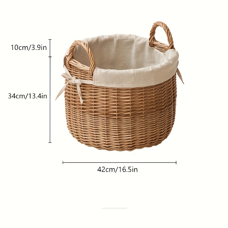YAADU Cesto Portaoggetti Intrecciato Con Coperchio - Rotondo In Erba Della Savana E Plastica Riciclata, Organizzatore Multiuso Per Scaffale, Pane, Giocattoli E Cosmetici - 3