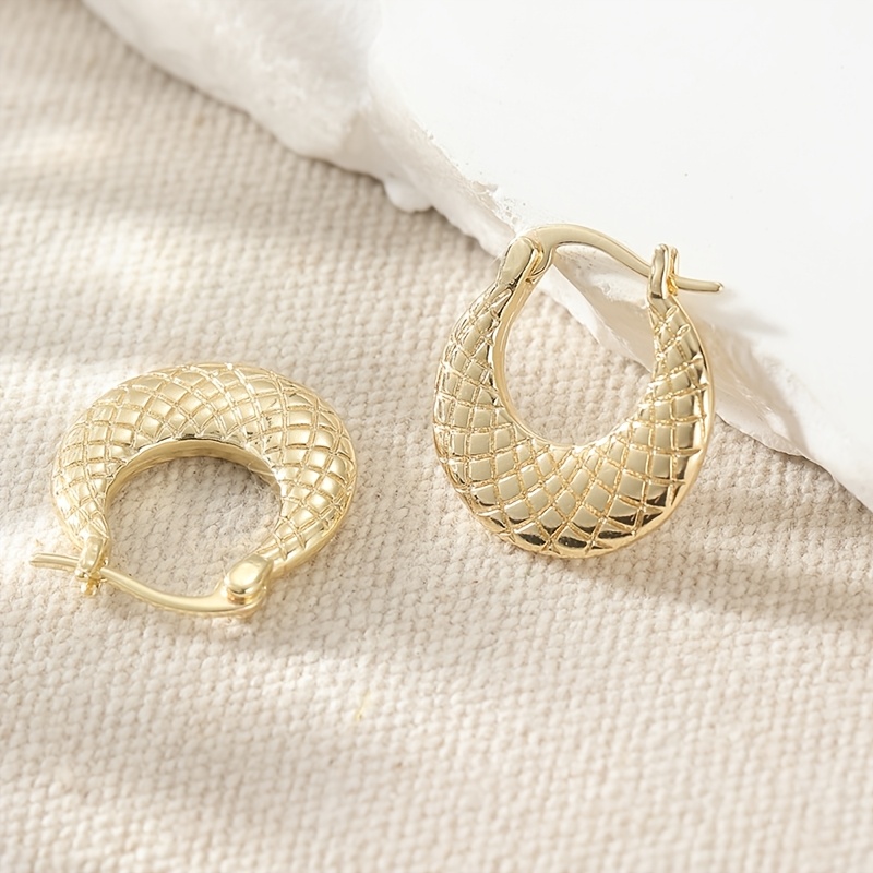 Women's Vintage Copper Golden C Shaped Hoop Earrings