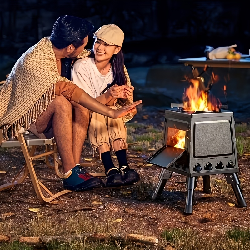 Portable Wood Burning Camp Stove - Heavy-Duty Outdoor Campfire Stove with Sturdy Legs & Air Vents, Firewood/Bonfire Compatible for Hiking, Backpacking, Picnic, BBQ, Travel - No Electricity/Flint/Magnesium Needed 5 Portable Wood Burning Camp Stove - Heavy-Duty Outdoor Campfire Stove with Sturdy Legs & Air Vents, Firewood/Bonfire Compatible for Hiking, Backpacking, Picnic, BBQ, Travel - No Electricity/Flint/Magnesium Needed - Image 5