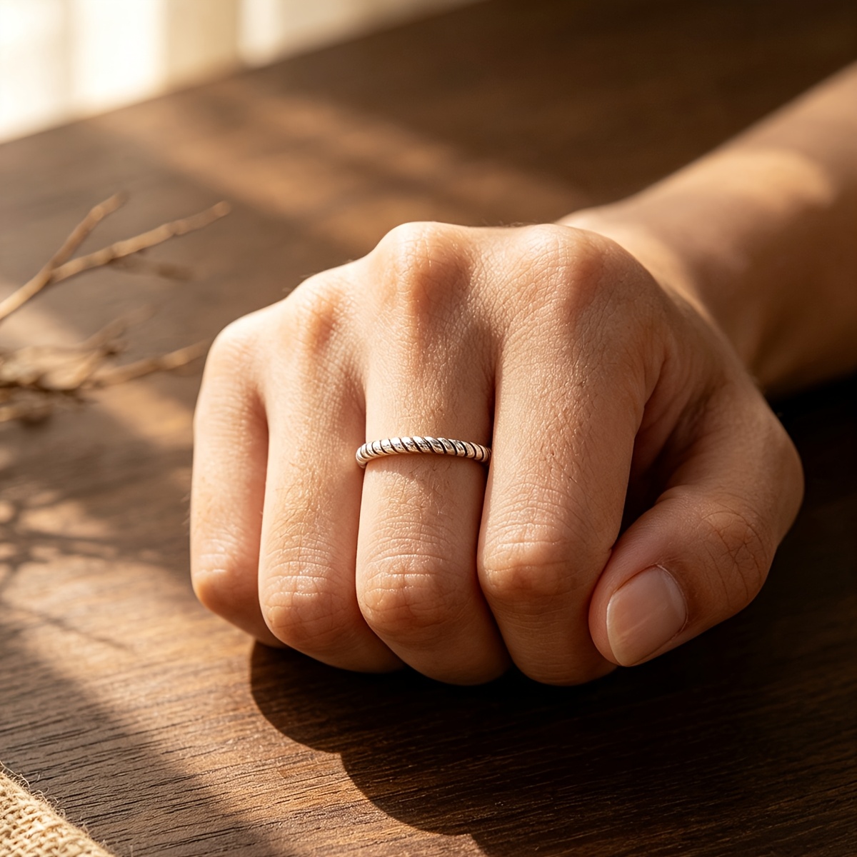 Women's Vintage Finger Wrap Thread Ring, Retro Style