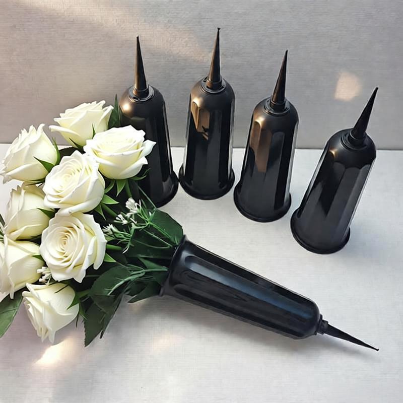 TEMU 5pcs Set Spiked Country-style Cemetery Vase - Outdoor Cemetery Flower Stand, Suitable For Fresh Or Artificial Flowers, Lawn Tombstone Decoration