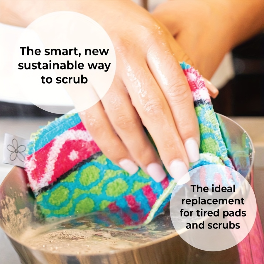 bohemian plaid dish cloth heavy duty multi color cleaning cloth suitable for dishes countertops floors hand wash only rectangular scouring pad Product details 2