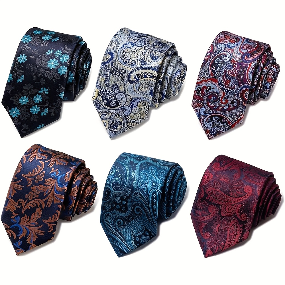 

6pcs Classic Men's Tie Woven Jacquard Neck Ties