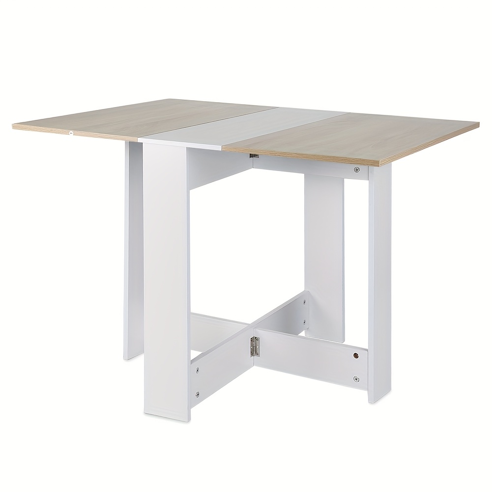 Dining Table Kitchen Saver 102.5 X 76 X 73 Cm Mdf Material Easy To Clean White And Oak Color