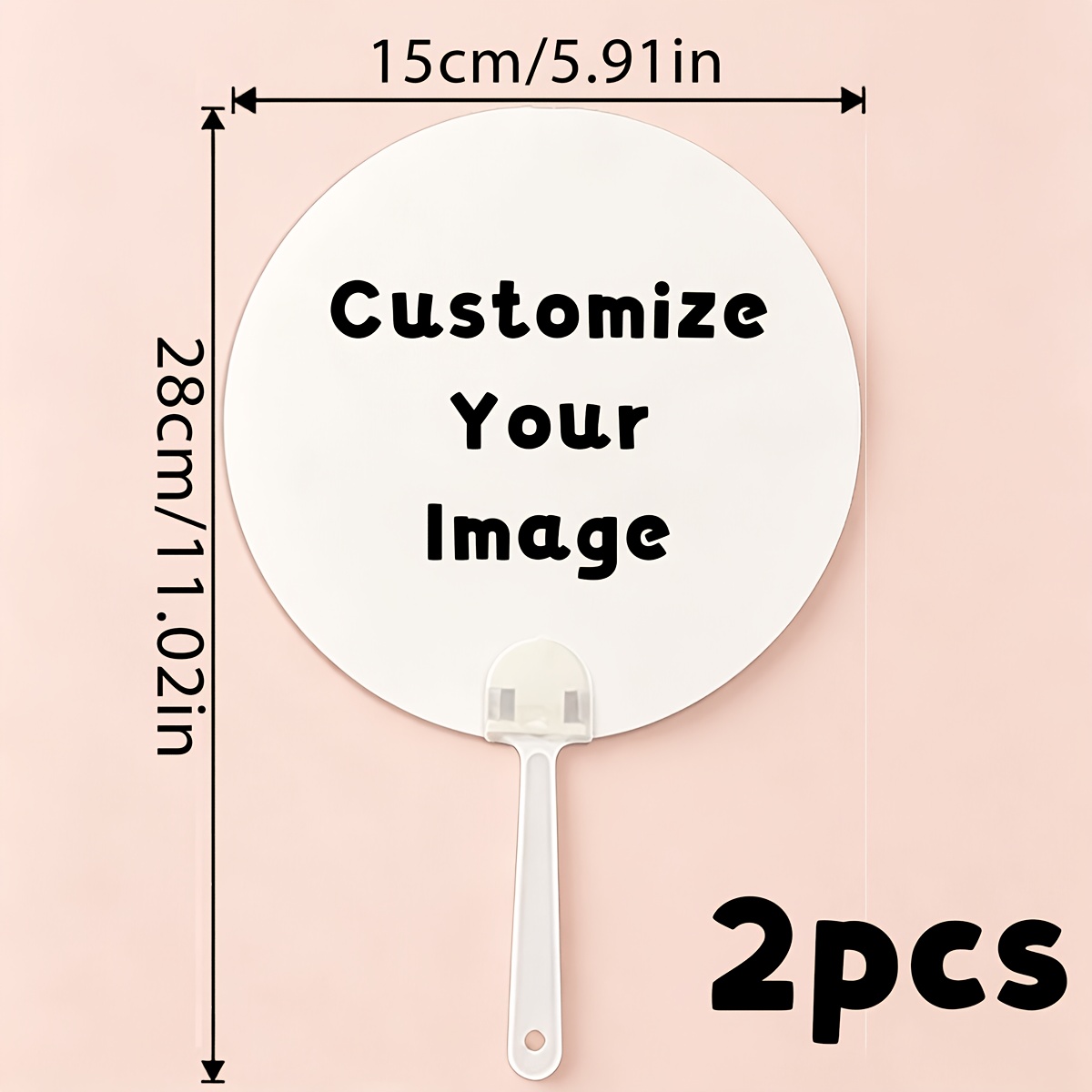 TEMU Ventilateur de poche personnalisé avec photo et impression complète - Peut des photos/illustrations/logos/fan art. Un article pour au en été.