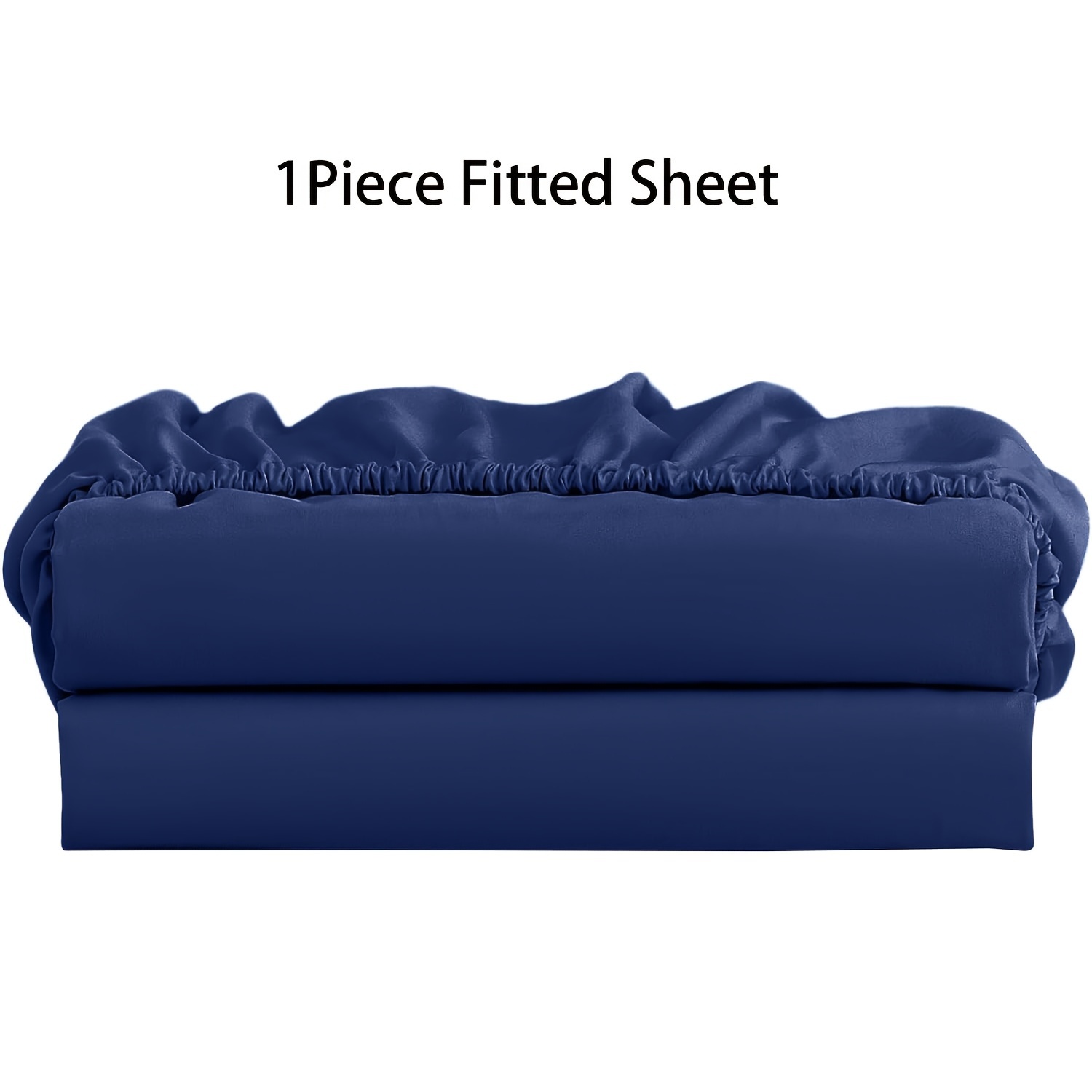 

Hotel Quality Deep Blue Bed Sheet - Extra Soft And Breathable - Ribbed Ultrafine Fiber - Deep Pocket - Cool Bed Sheet Suitable For Various Bed Sizes - Machine Washable