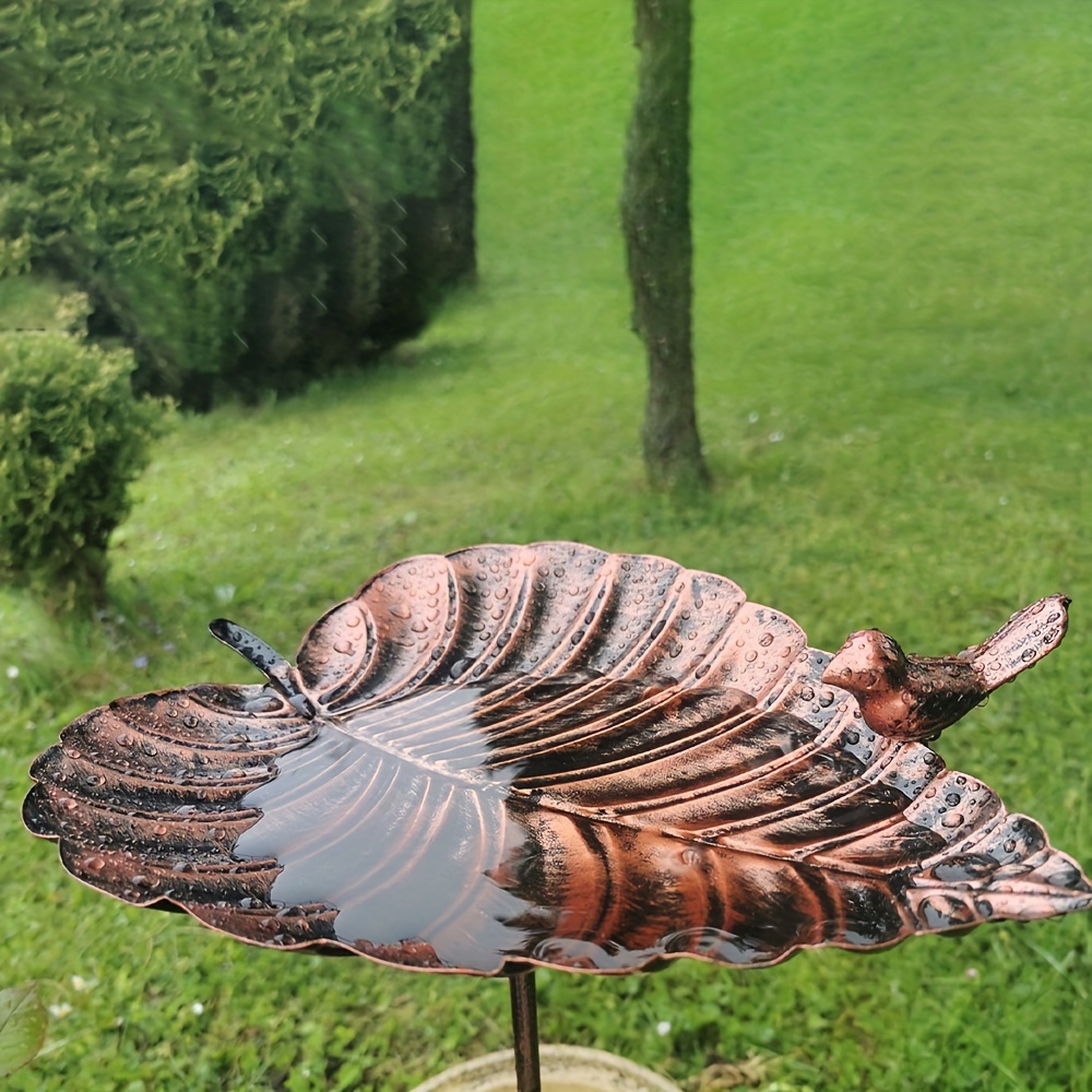 

detachable Design" Rust-proof Metal Bird Bath With Garden Stake - Detachable, Cast Iron Decorative Bird Feeder For Garden, Patio & Lawn - Perfect Gift For Bird Enthusiasts