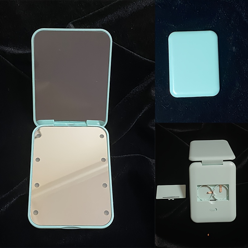 Taschenspiegel Mit LED Licht – Doppelseitig 1x/3x Vergrößerung, Faltbar, 8,4 X 6,3 Cm, Für Geldbörse