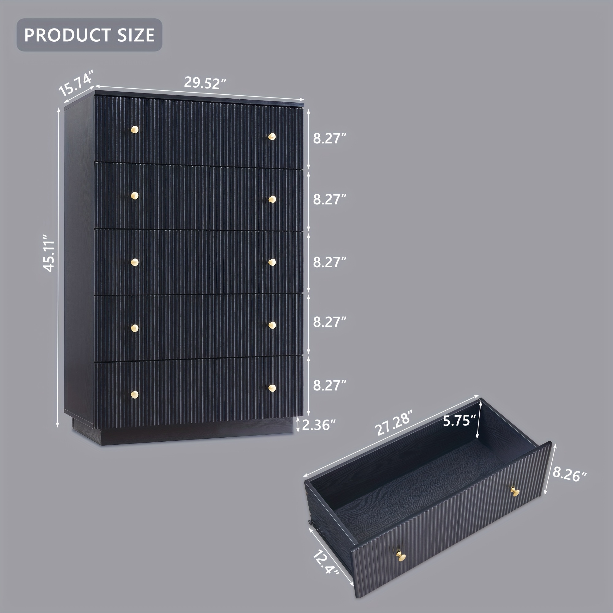 black tall dresser ikea Four Hands Roark Tall Dresser in Ebony Oak Veneer – Addison West main image 1