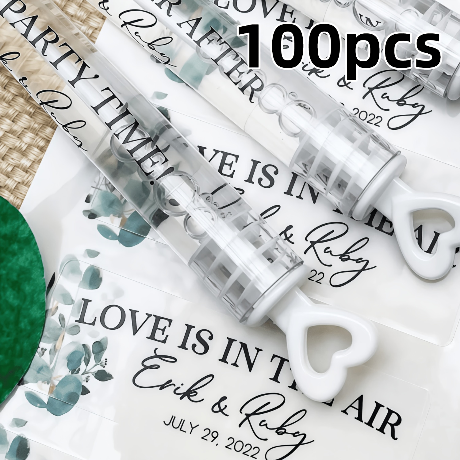 TEMU Custom Wedding Bubble Labels, Personalized Wedding Bubble Labels [label , Tube Not Included] Personalized Wedding Gift Labels, Personalized Name